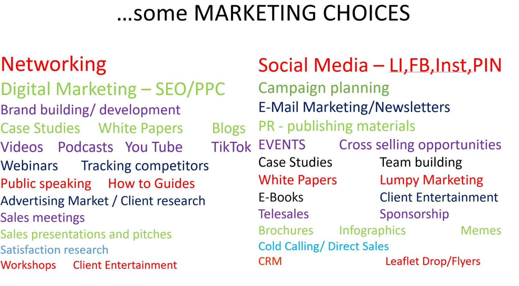 Other ways of Standing out from the Crowd ..a small business marketing ...
